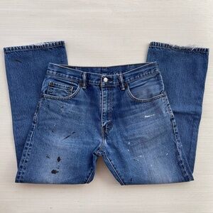 Levi’s | 517 Medium-Wash Straight-Leg Distressed Paint-Stained Jeans